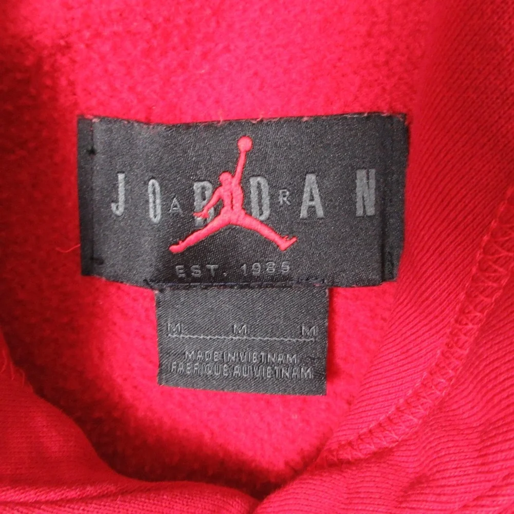 Air Jordan Sweater Mens Medium Red Jump Man Logo Pullover Hoodie Sweatshirt